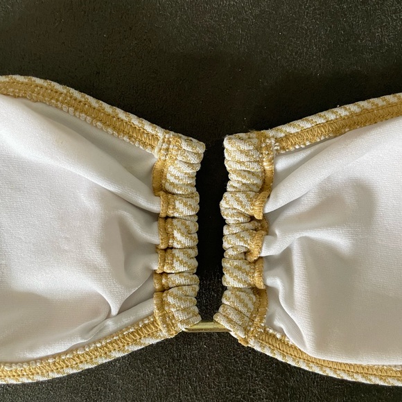 NWT Roxy white and gold bikini top size small - Picture 5 of 13